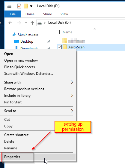 Setting Permission on Folder