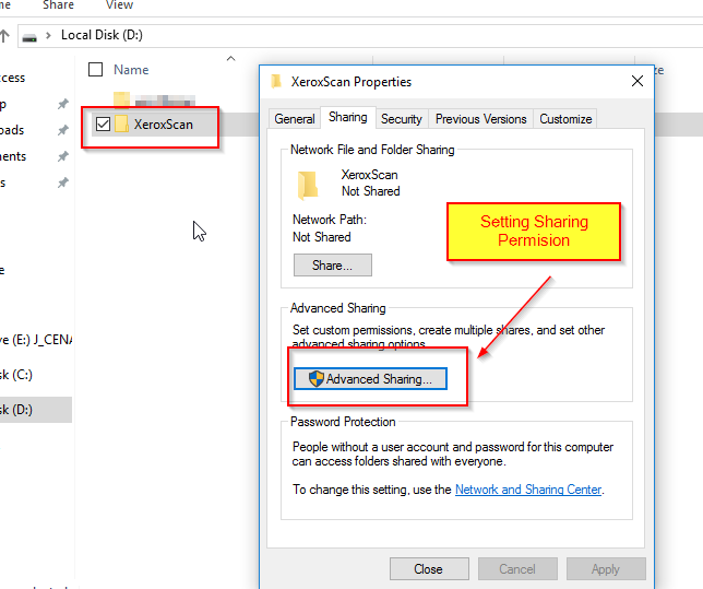 Setting Sharing Permission