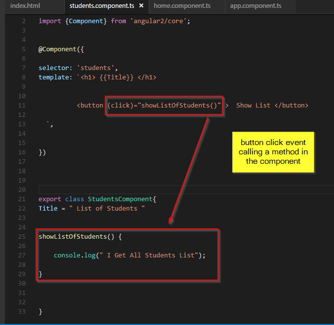 Button click event