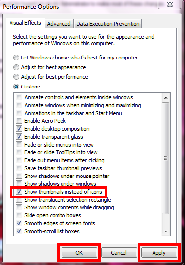 Apply settings