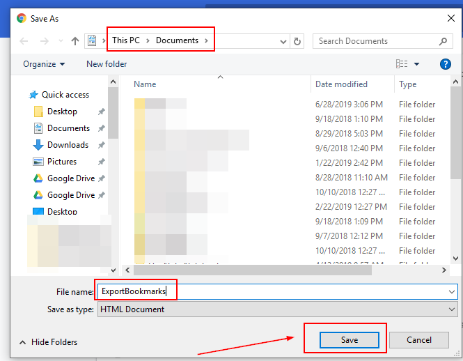 savebookmarks. google chrome, export